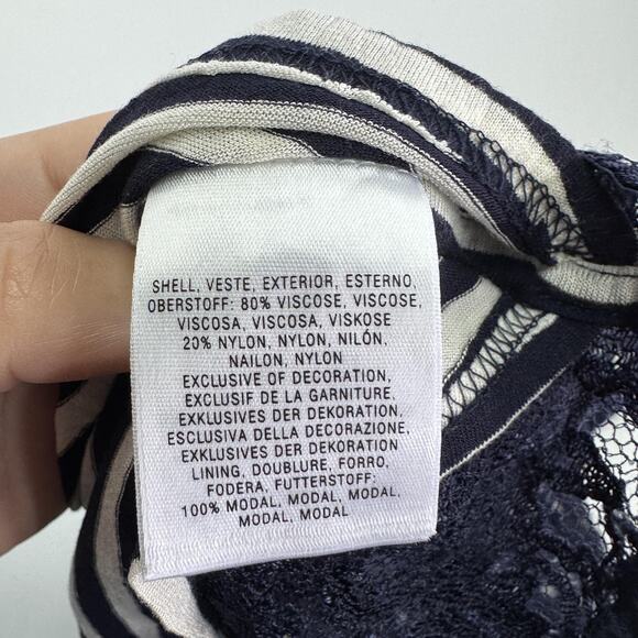 Meadow Rue Dress Womens‎ XS Lace Overlay Striped Lined Boho Anthropologie - Picture 5 of 7